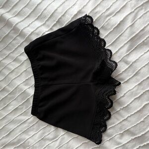 H&M Black Lace Trim Shorts, adjustable & elastic waist, great condition